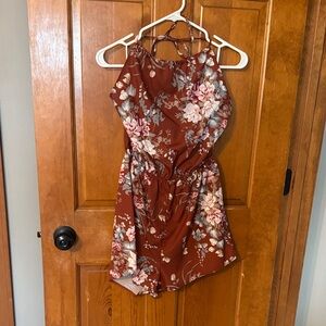 H&M Floral Rust Romper